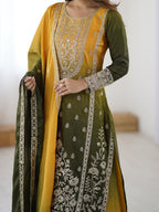 YAMIKA YELLOW AND GREEN SLWAR SUIT SET