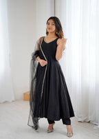 KASTURI BLACK ANARKALI SUIT SET