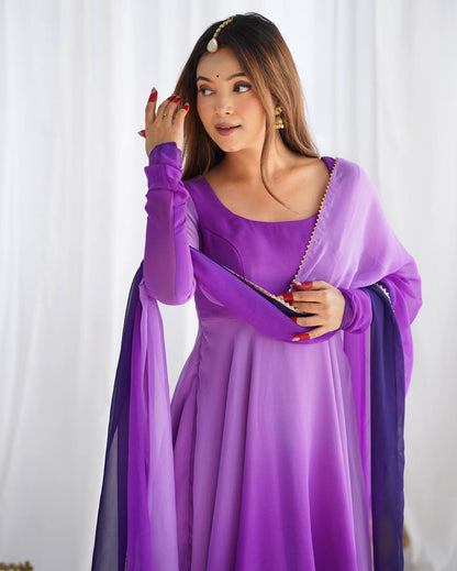 NEELAYA PURPLE LIGHTWEIGHT ANARKALI SUIT SET
