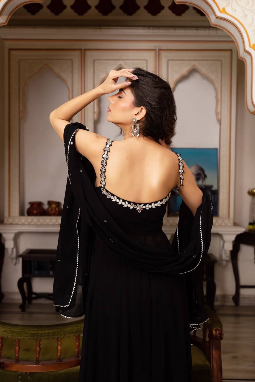 Mehka black Georgette dress