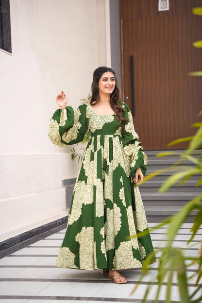 MEHTAB  GREEN MASLIN SUIT SET