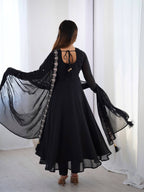 TAUSIQAT BLACK ANARKALI SUIT SET