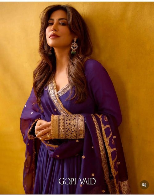 Aurelia Midnight Purple Anarkali Suit Set