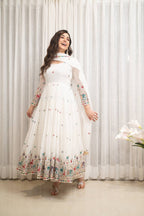 Karishma White Anarkali Suit Set