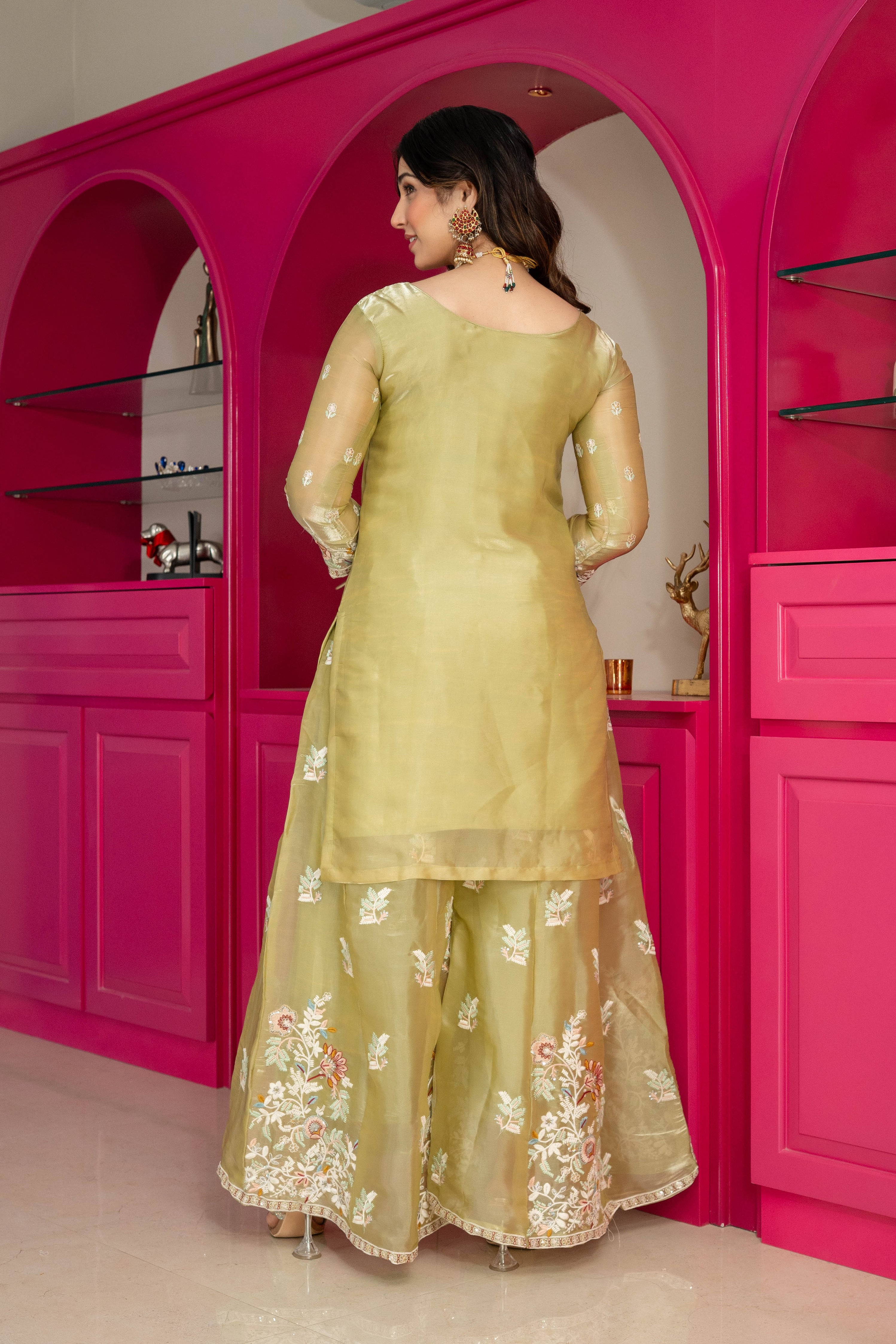 Elora Floral Embroidered Anarkali Suit Set