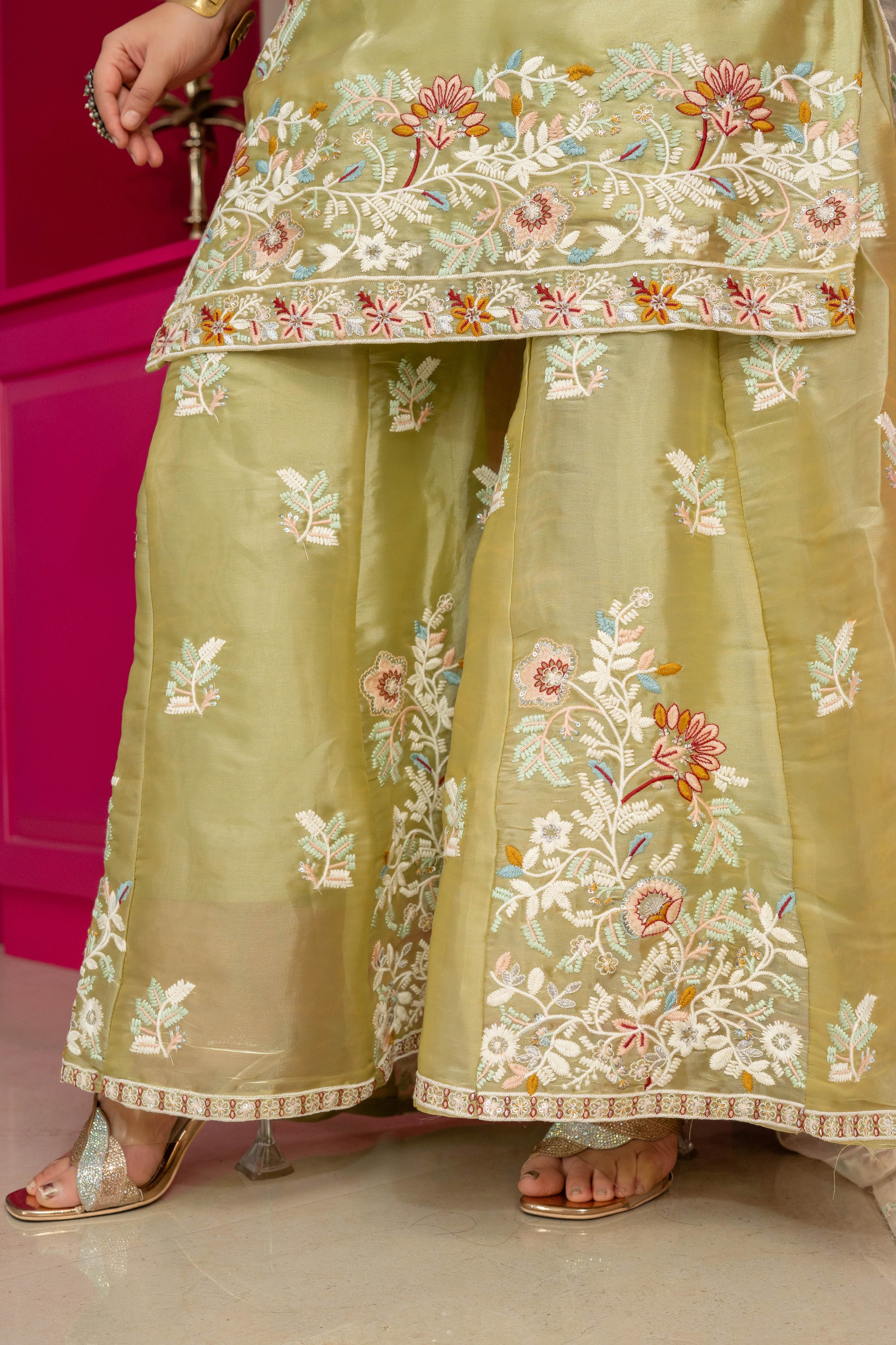 Elora Floral Embroidered Anarkali Suit Set