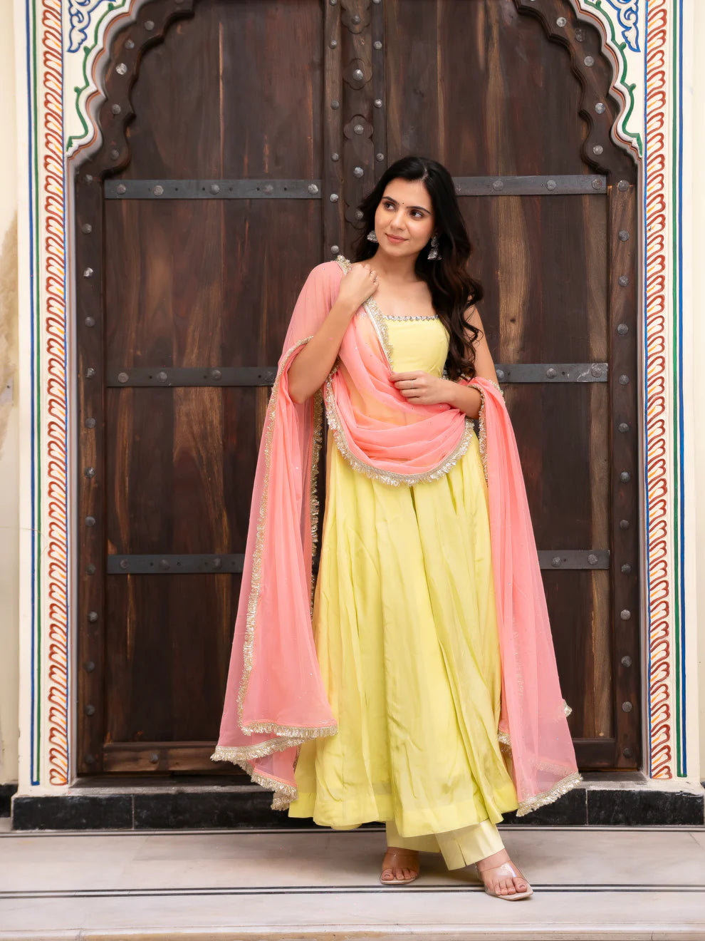 Mahi Yellow Anarkali Suit Set