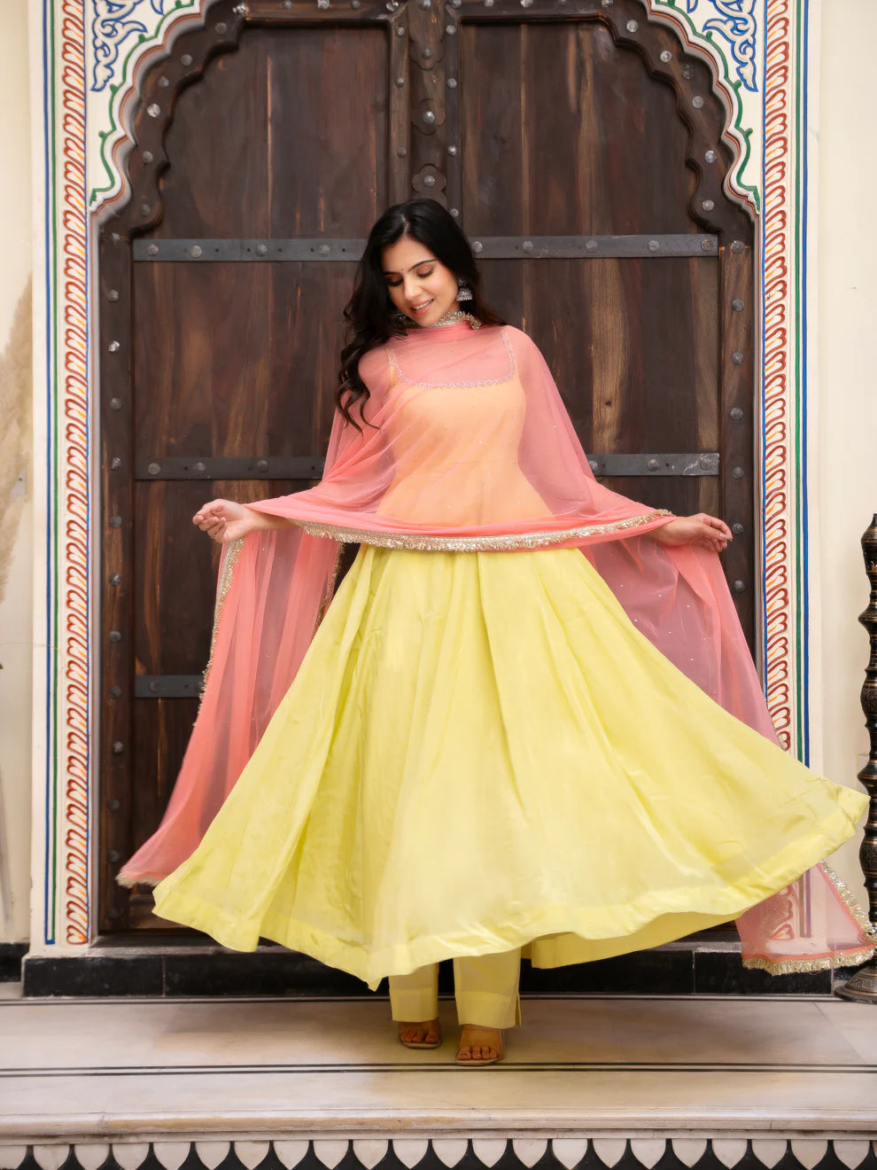 Mahi Yellow Anarkali Suit Set