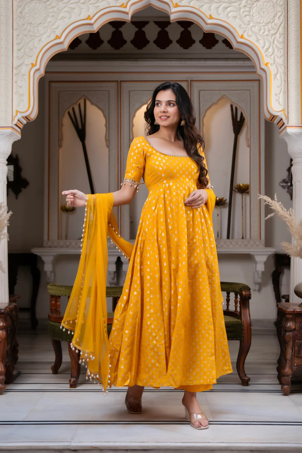 Sunehri Anarkali Suit Set