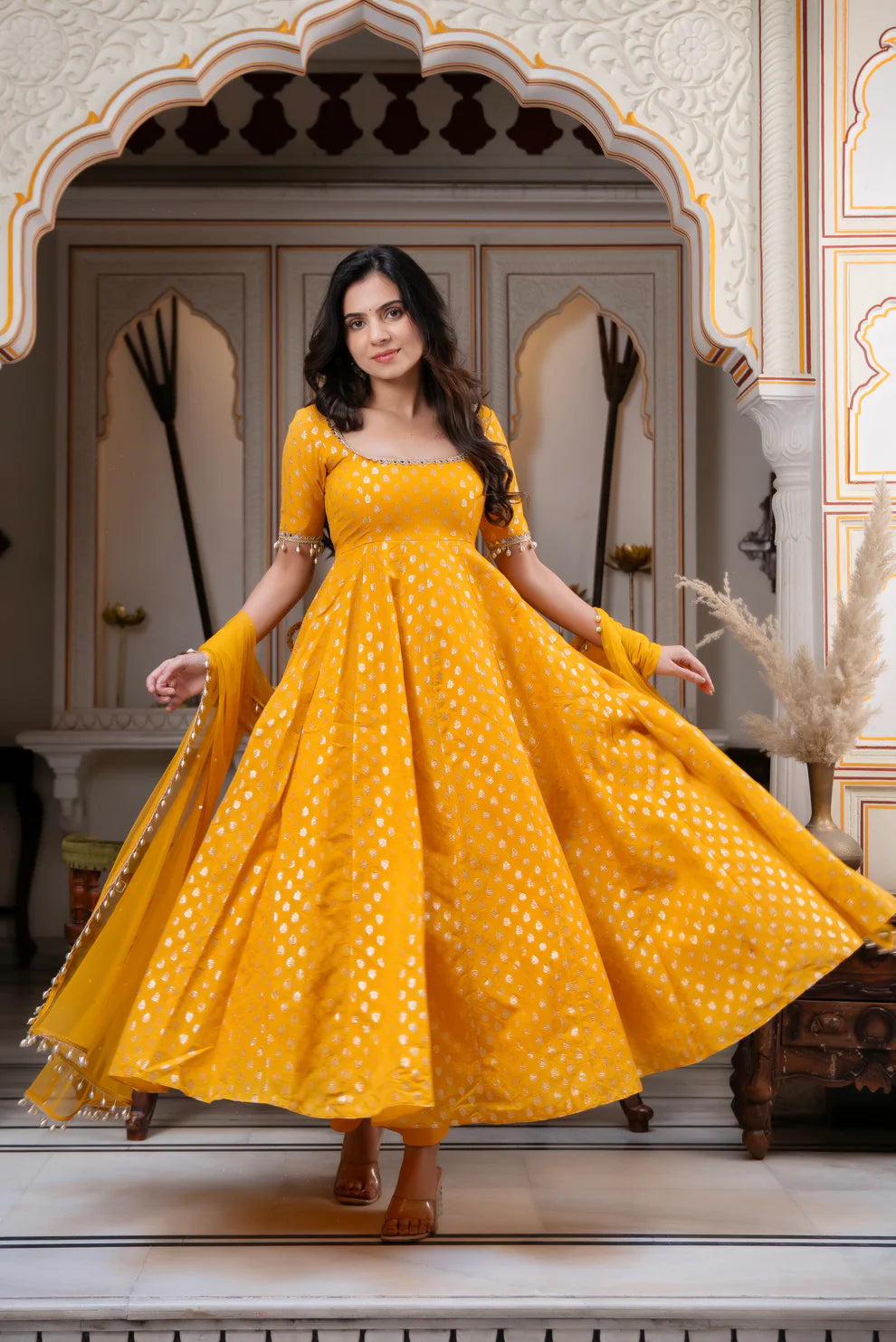 Sunehri Anarkali Suit Set