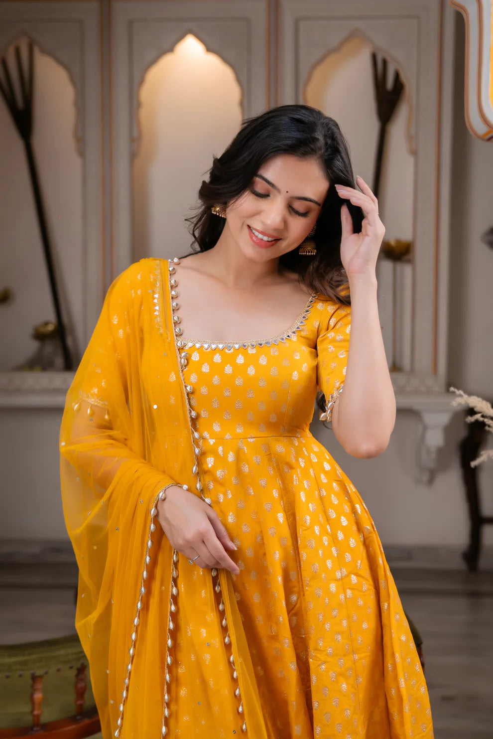 Sunehri Anarkali Suit Set