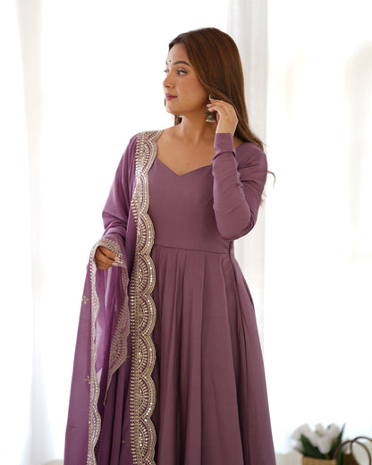 Ameera Purple Anarkali Suit Set