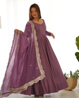 Ameera Purple Anarkali Suit Set