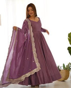 Ameera Purple Anarkali Suit Set