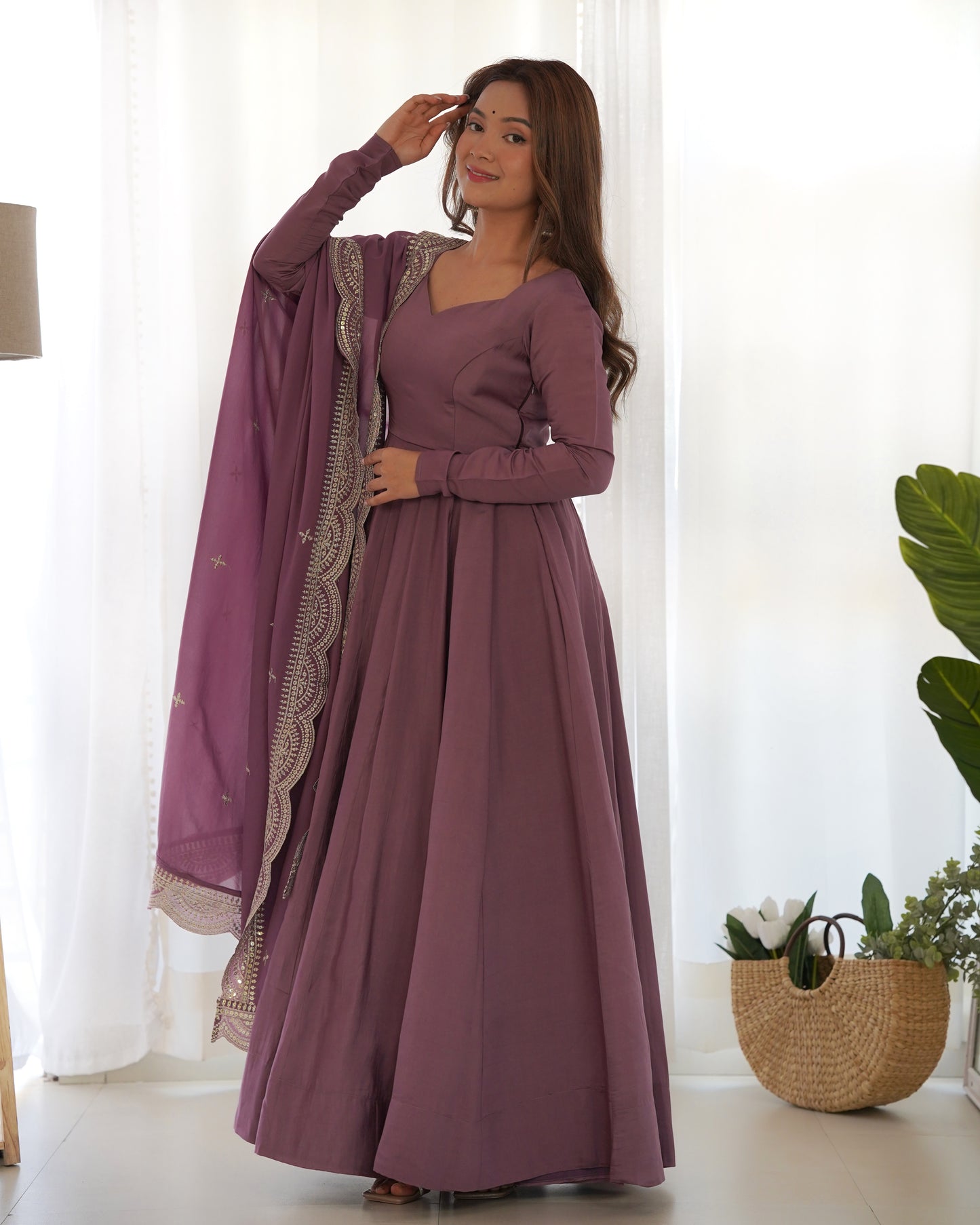 Ameera Purple Anarkali Suit Set