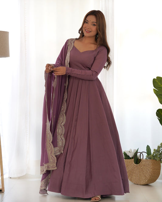Ameera Purple Anarkali Suit Set