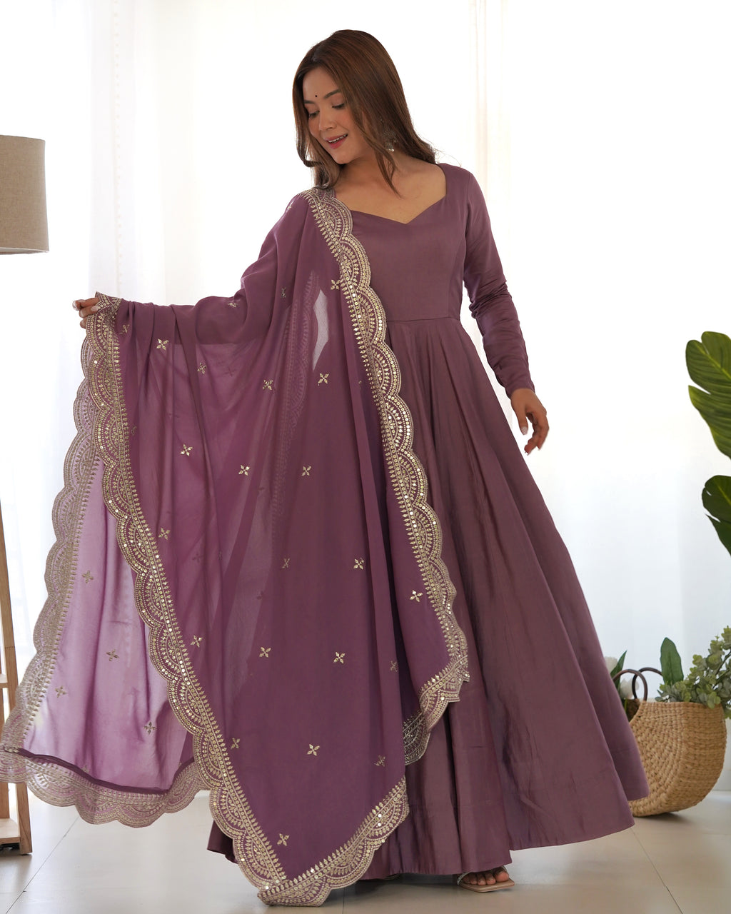 Ameera Purple Anarkali Suit Set