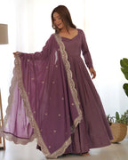 Ameera Purple Anarkali Suit Set