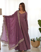 Ameera Purple Anarkali Suit Set
