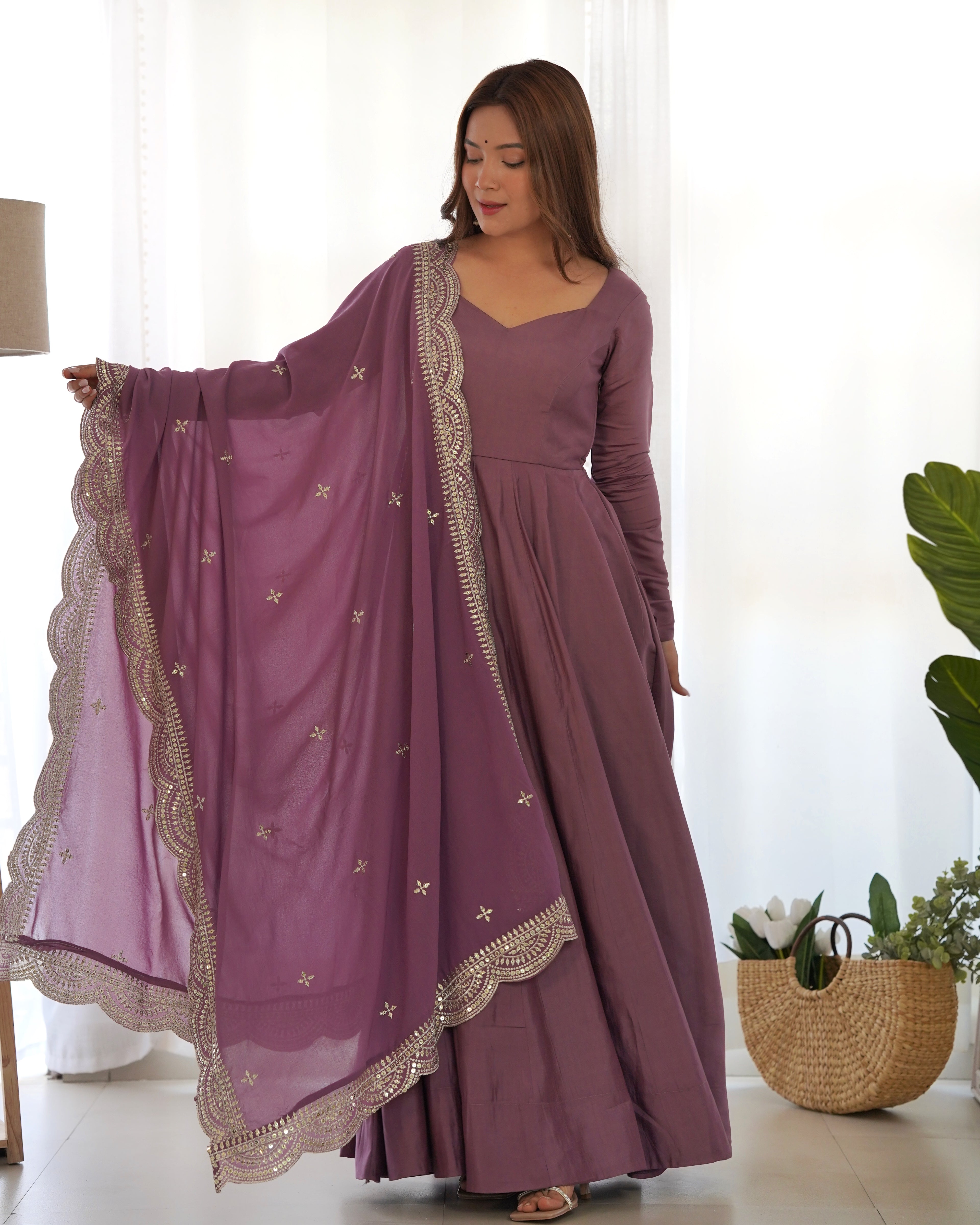 Ameera Purple Anarkali Suit Set