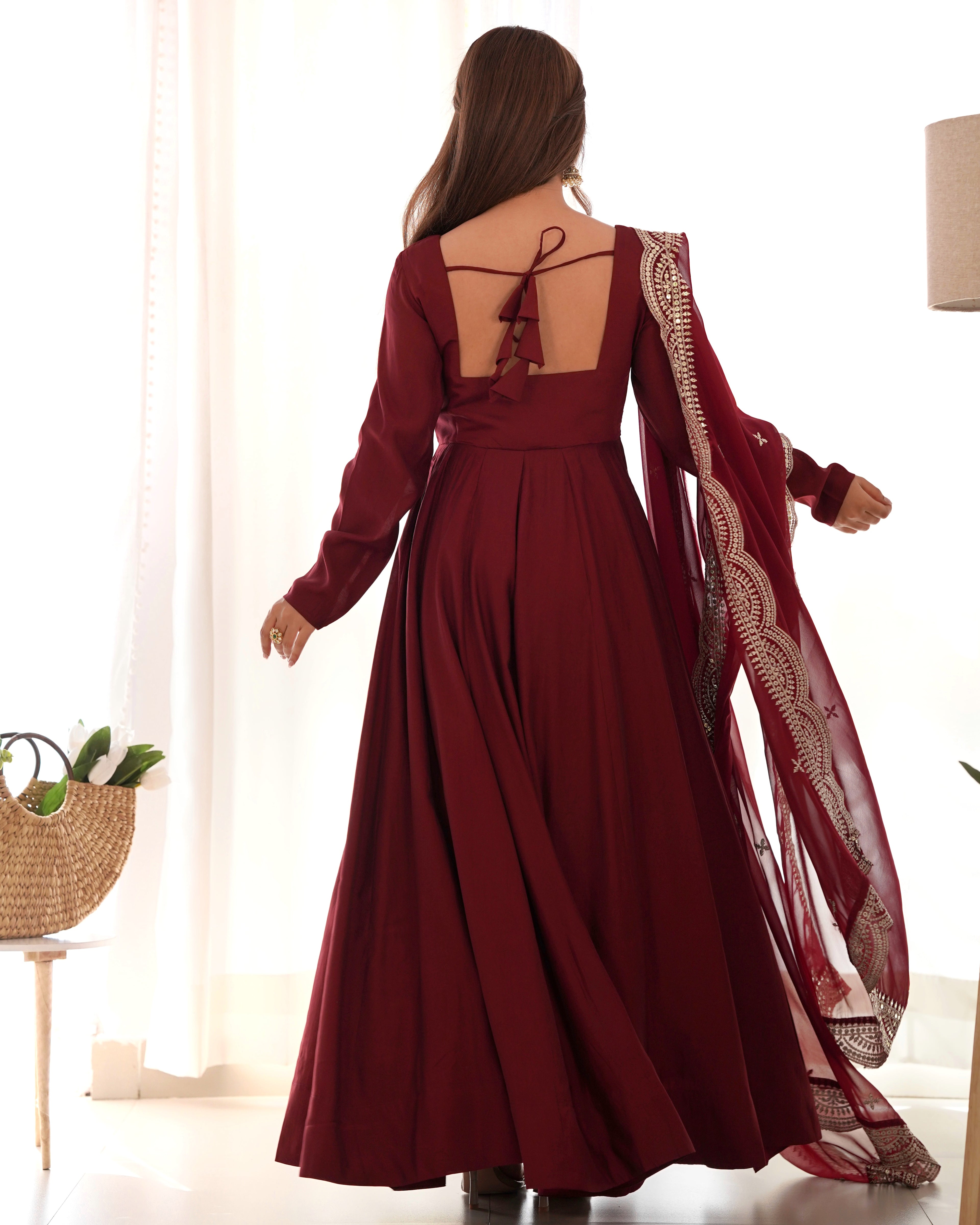 Nazakat Maroon Majesty Suit Set