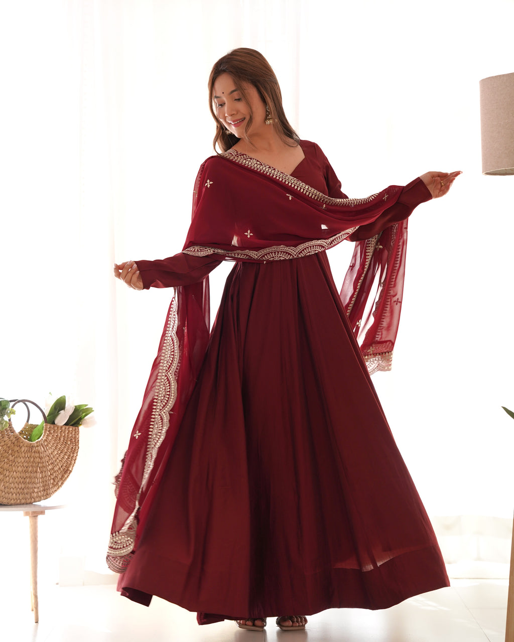 Nazakat Maroon Majesty Suit Set