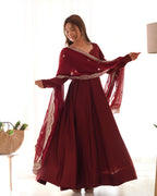 Nazakat Maroon Majesty Suit Set