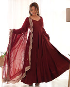 Nazakat Maroon Majesty Suit Set