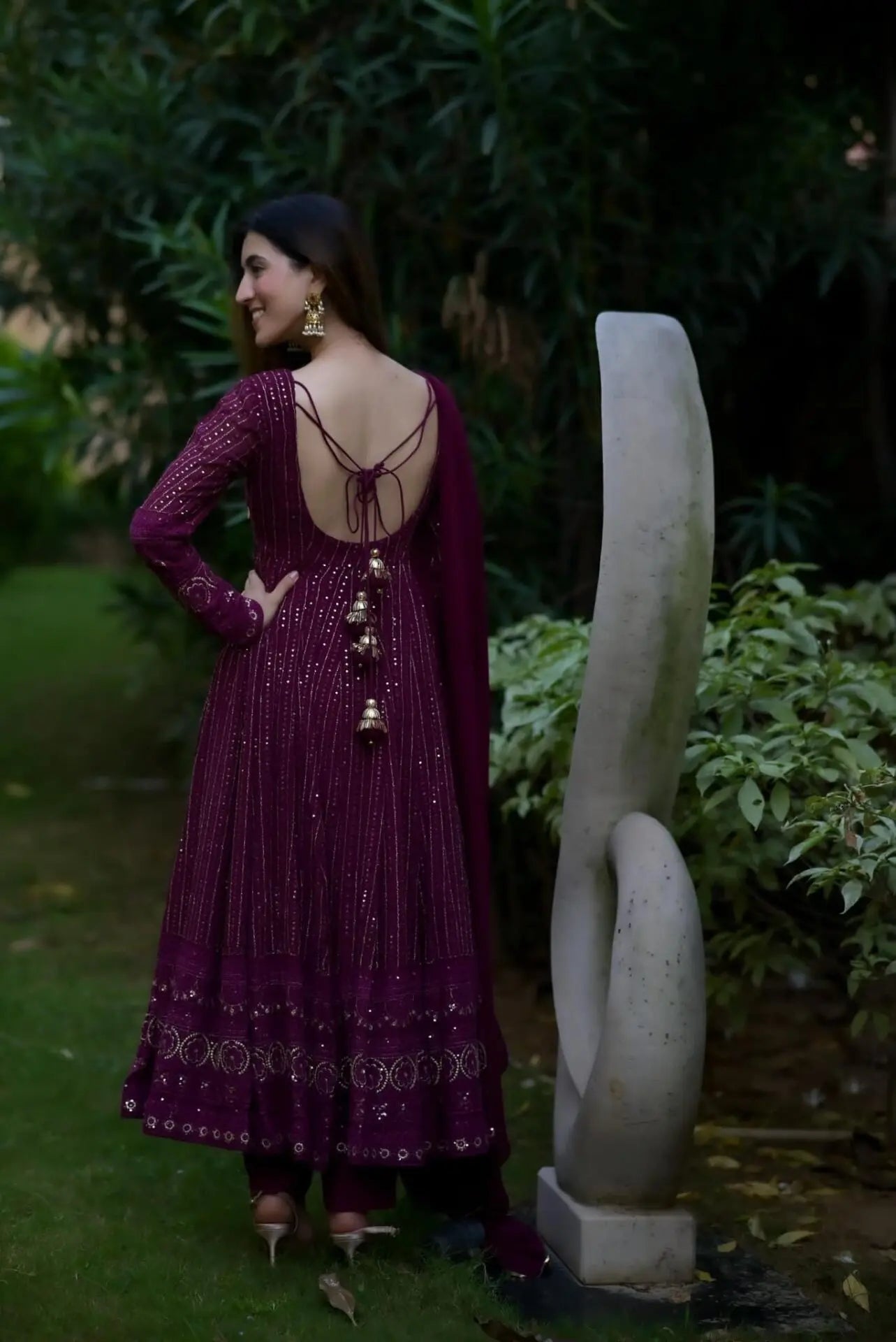 PRIYANKA  PURPLE EMBROIDERED SUIT SET