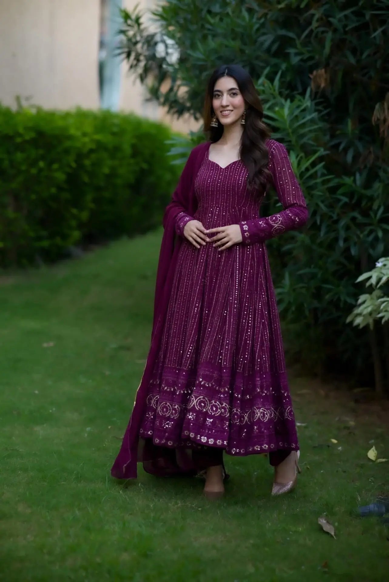 PRIYANKA  PURPLE EMBROIDERED SUIT SET