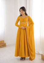 Sunehri Noor Yellow Anarkali Suit Set