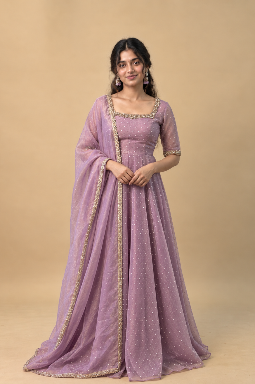Evelisse Lavender Anarkali Suit Set