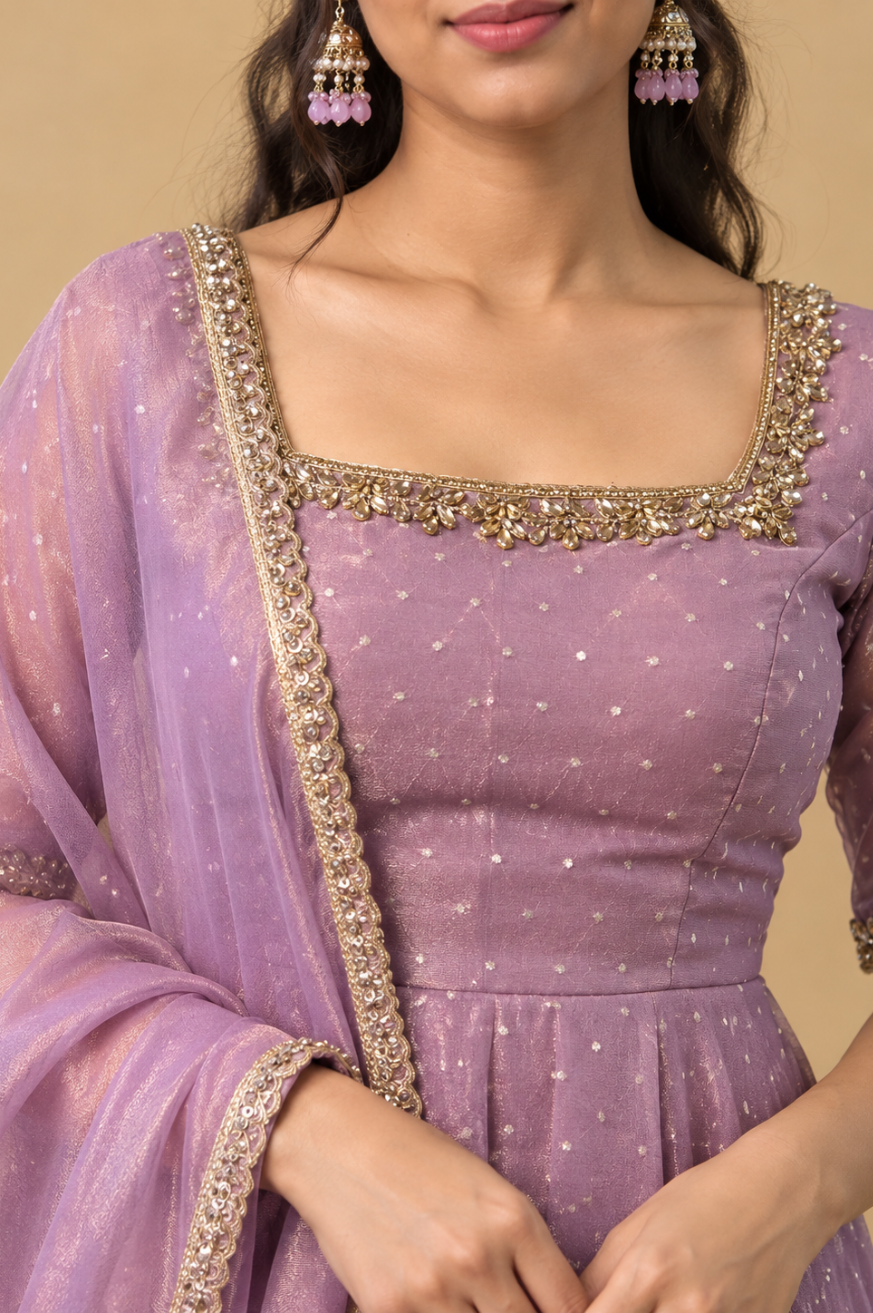 Evelisse Lavender Anarkali Suit Set