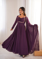 WINE SAINO ANARKALI SUIT SET