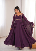 WINE SAINO ANARKALI SUIT SET