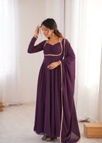WINE SAINO ANARKALI SUIT SET