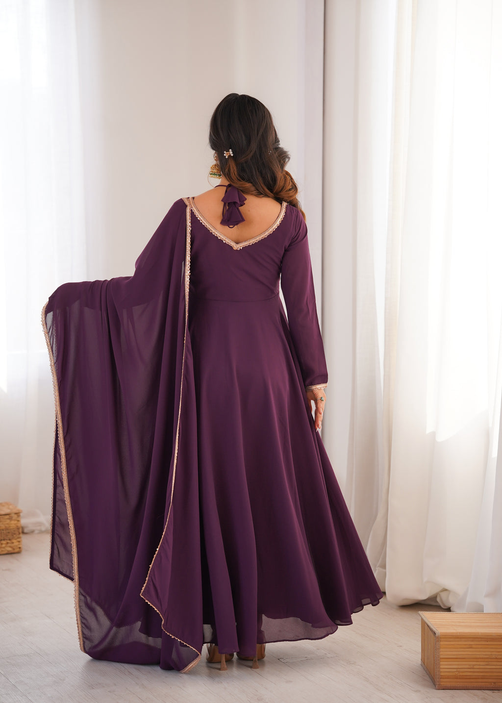 WINE SAINO ANARKALI SUIT SET