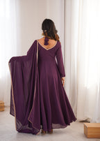 WINE SAINO ANARKALI SUIT SET