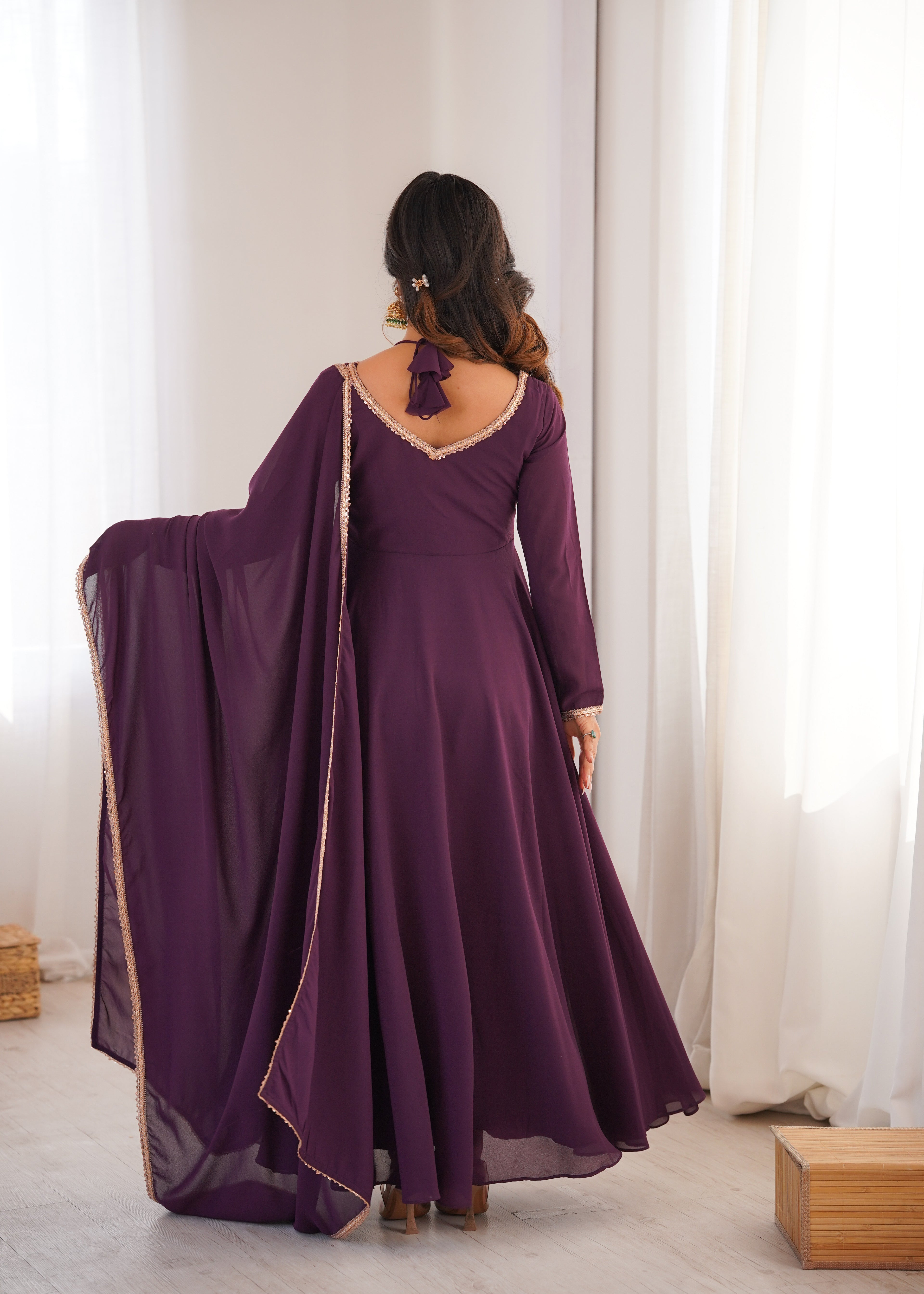 WINE SAINO ANARKALI SUIT SET