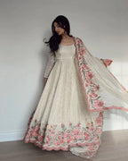 Aarushi Heavy Silk White Gown