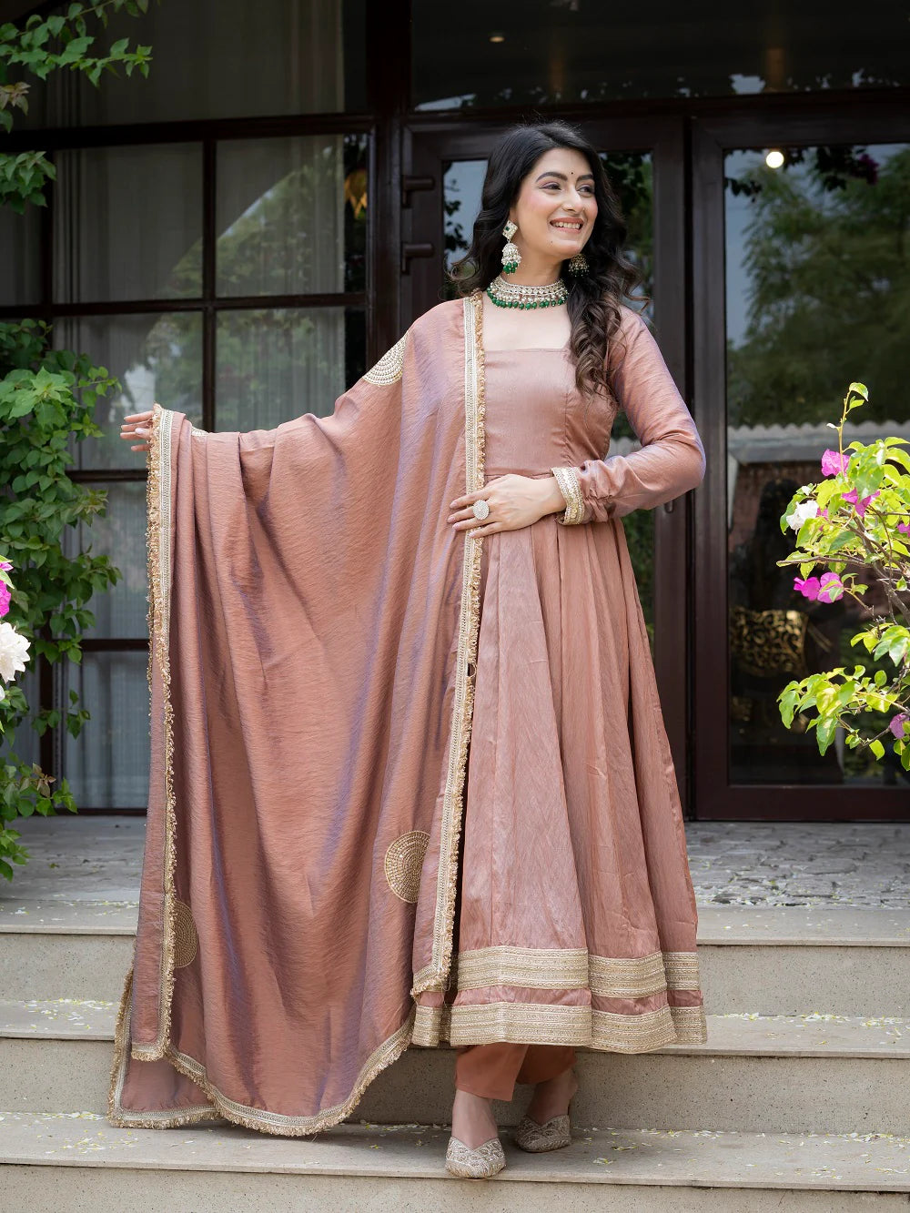 Aster Mauve Premium Anarkali Suit Set