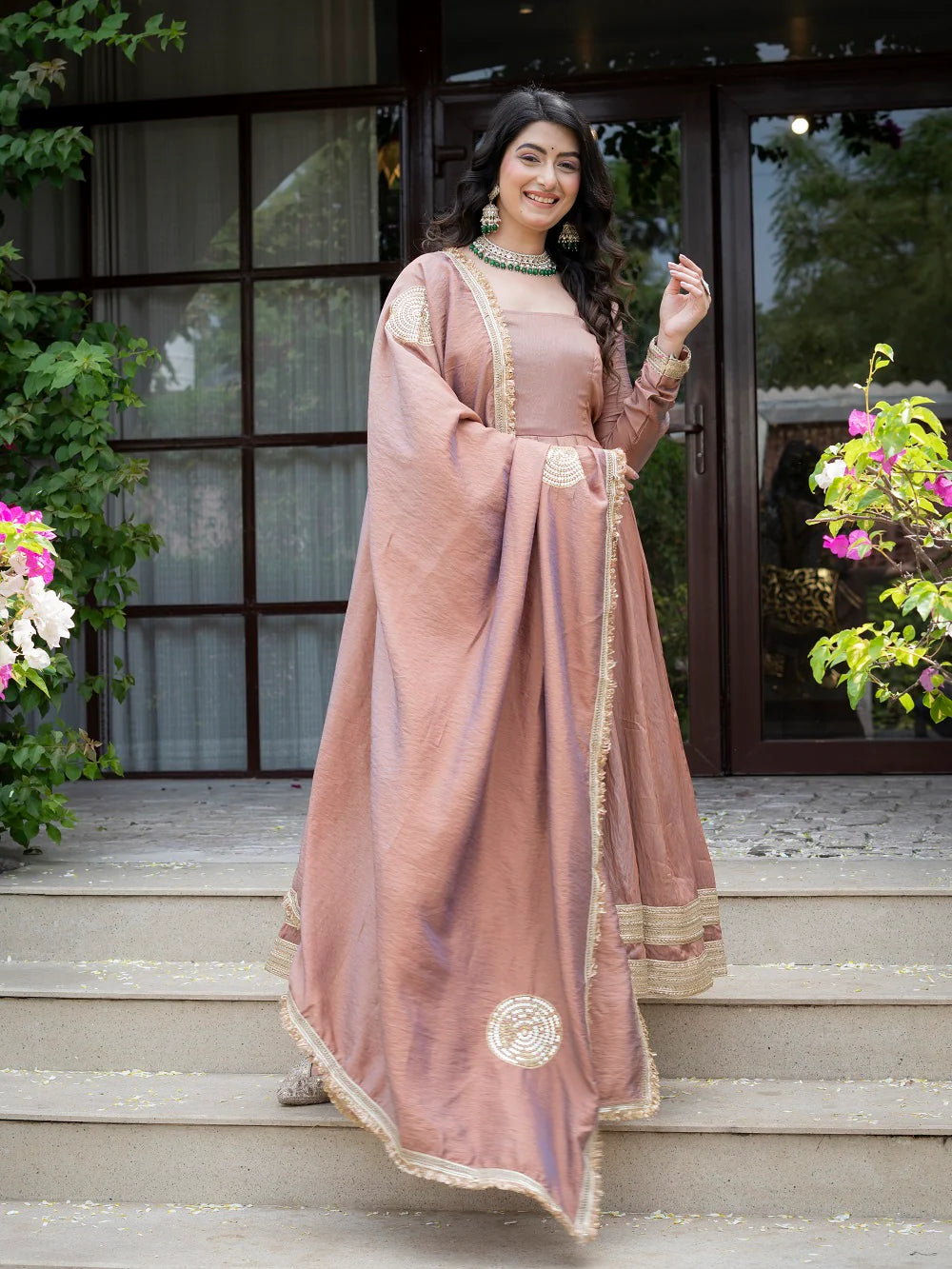 Aster Mauve Premium Anarkali Suit Set