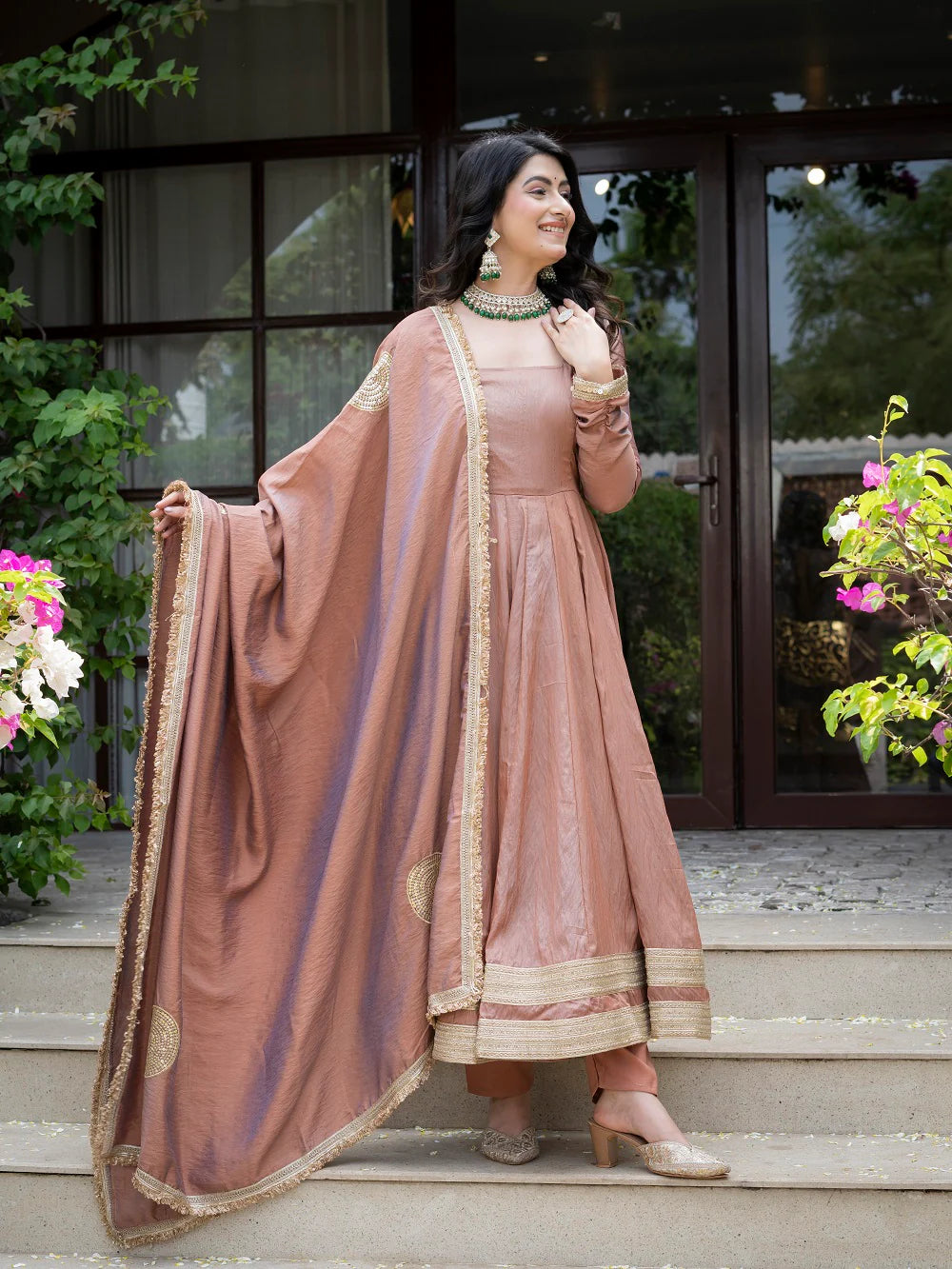 Aster Mauve Premium Anarkali Suit Set