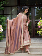 Aster Mauve Premium Anarkali Suit Set