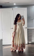 Aarushi Heavy Silk White Gown