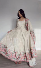Aarushi Heavy Silk White Gown
