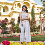 Rivaayat Silver Handwork Peplum Suit Set