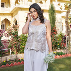 Rivaayat Silver Handwork Peplum Suit Set