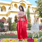 Zehra Red Festive Peplum Kurta  Suit Set