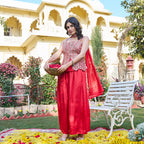 Zehra Red Festive Peplum Kurta  Suit Set